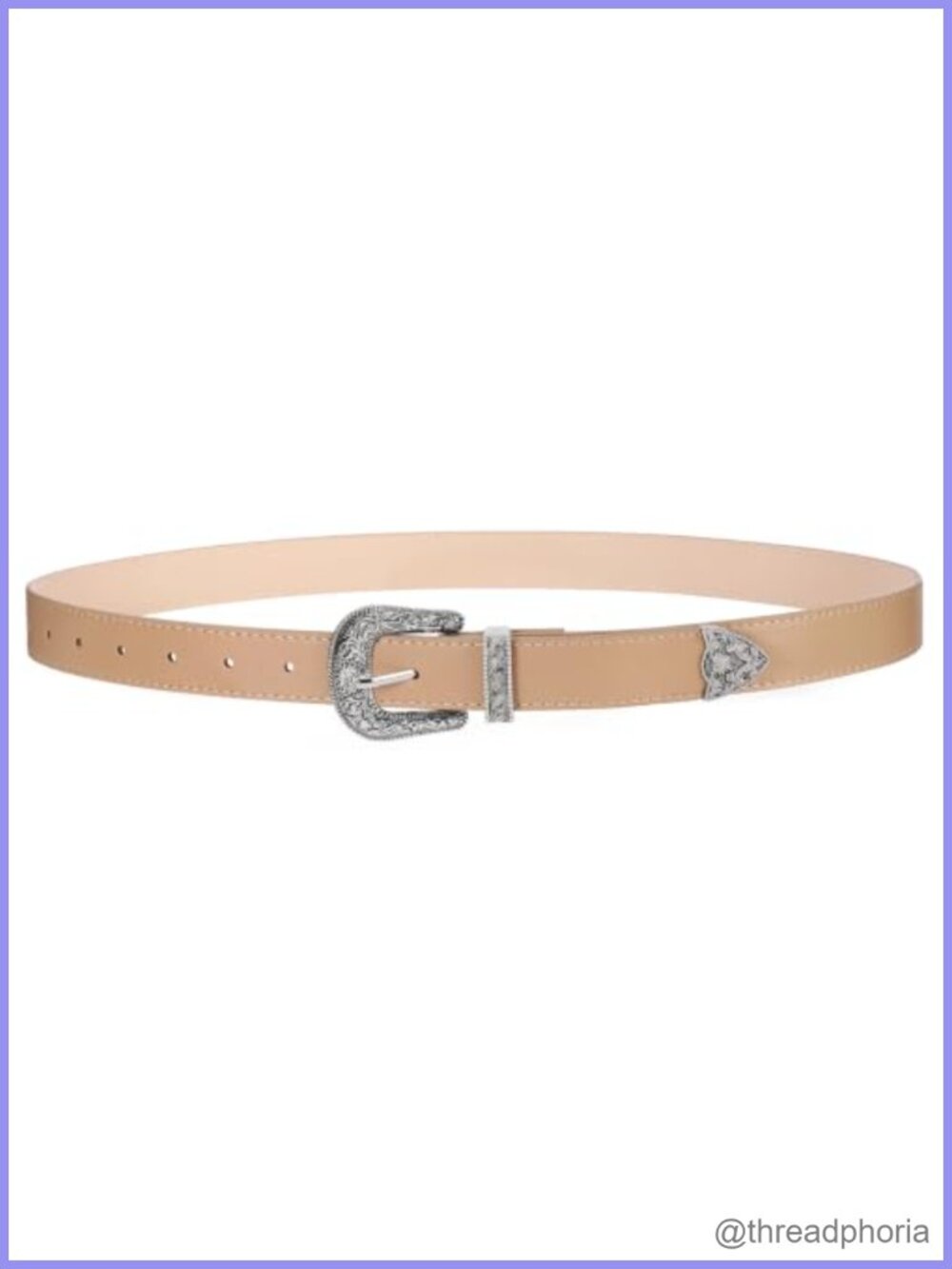 Western Cowgirl Belt PU Leather Vintage Engraved Buckle